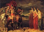Theodore Chasseriau Macbeth and Banquo meeting the witches on the heath. oil painting artist